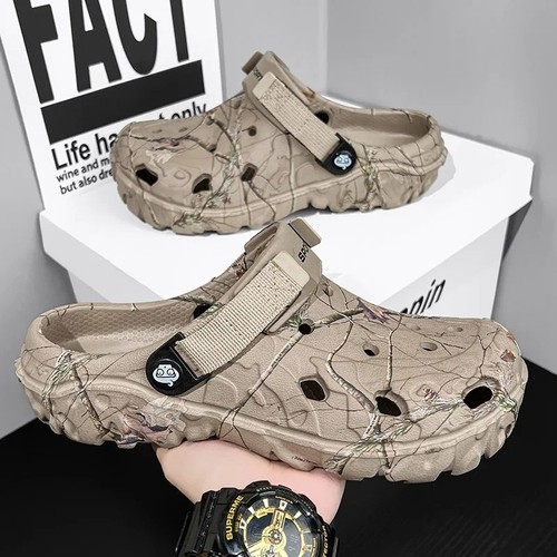 New men camo slip crocs - new,