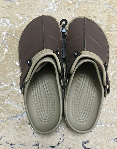 Crocs men brown beige slip - crocs, men's