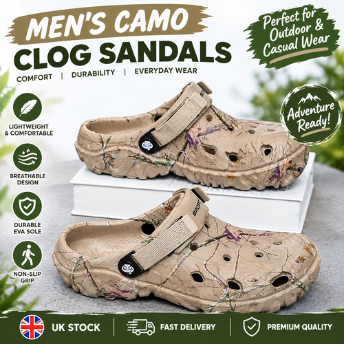 New men camo - new, crocs